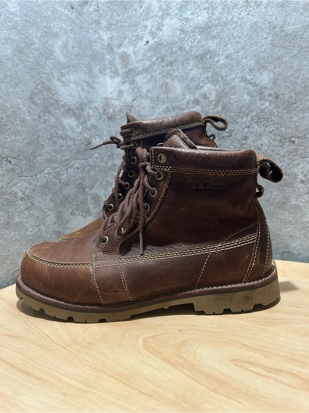 L.L. Bean East Point brown moc-toe waterproof boot men’s size 9.5